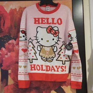 NWT Women's Hello Kitty Pink Holiday Sweater Size Medium